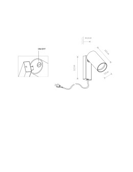 Nowodvorski MONO Wall lamp adjustable with switch Max power 10W only LED GU10 Black 7786 - product 2