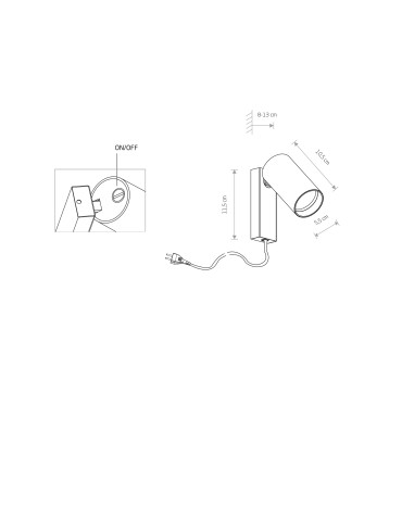Nowodvorski MONO Ścienna Kinkiet regulowane z włącznikiem Max moc 10W only LED GU10  Biały 7787 - produkt 2