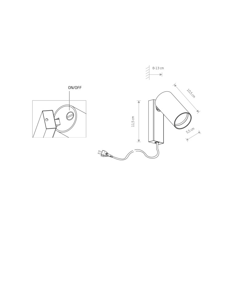 Reading wall lamps - Nowodvorski MONO Wall lamp adjustable with switch Max power 10W only LED GU10 White 7787 - product kolory-swiatla.pl 2