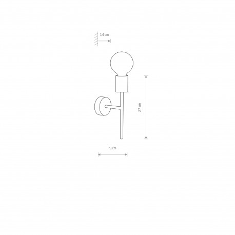 Nowodvorski RADIUS Ścienna Kinkiet Max moc 60W E27 Czarny 7762