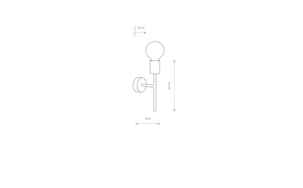 Nowodvorski RADIUS Ścienna Kinkiet Max moc 60W E27 Czarny 7762