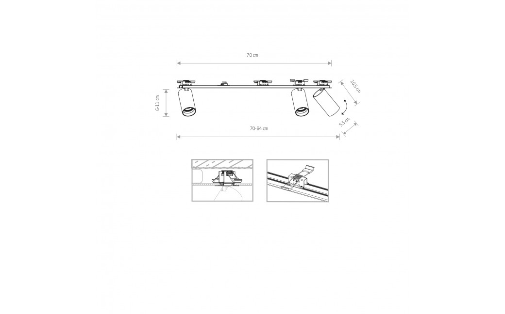 Nowodvorski MONO SURFACE Spot Podtynkowa Max moc 10W only LED GU10 Mosiądz 7746