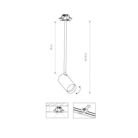 Nowodvorski MONO SURFACE LONG M Spot Podtynkowa Max moc 10W only LED GU10 Czarny 7738