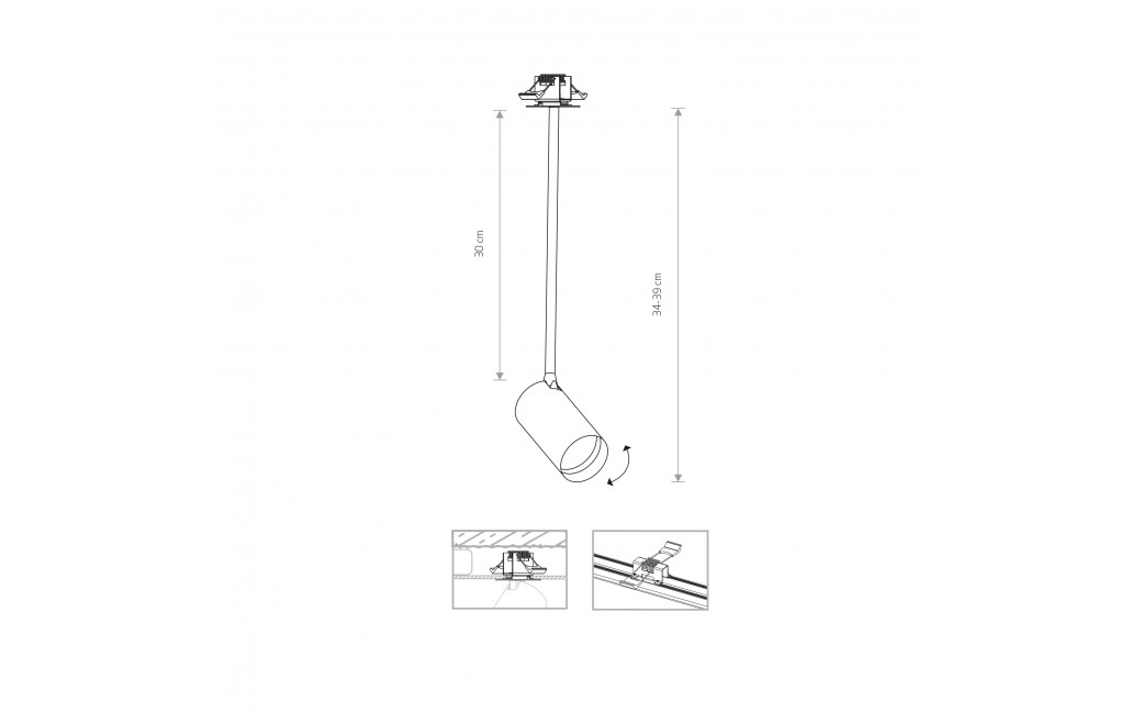 Nowodvorski MONO SURFACE LONG M Spot Podtynkowa Max moc 10W only LED GU10 Czarny 7738