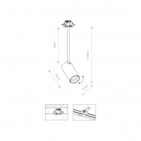 Nowodvorski MONO SURFACE LONG S Spot Podtynkowa Max moc 10W only LED GU10 Mosiądz 7741