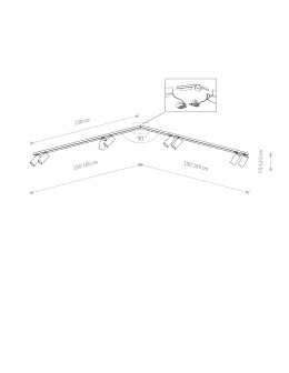Nowodvorski MONO CORNER 2x150 Reflektor/Spot Max moc 10W only LED GU10 Czarny 7700 - produkt 2