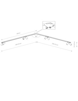 Nowodvorski MONO CORNER 2x200 Reflektor/Spot Max moc 10W only LED GU10  Mosiądz 7757 - produkt 2