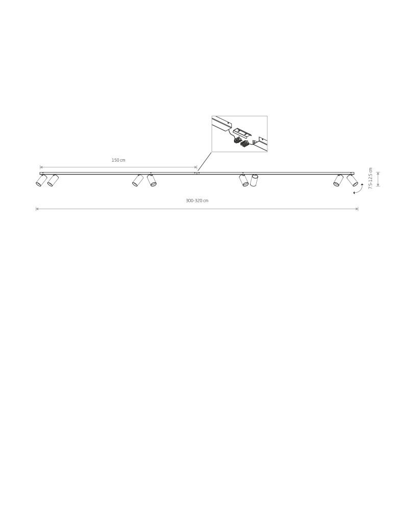 Spotlight ceiling lamps - Nowodvorski MONO 2x150 Reflector/Spot Max power 10W only LED GU10 White 7750 - product kolory-swiatla.pl 2