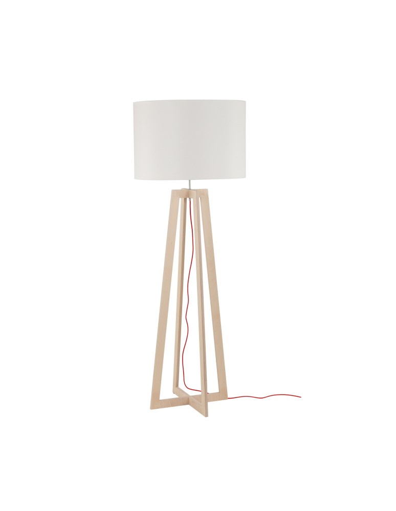 Floor lamps with lampshade - Nowodvorski ACROSS Floor Max power 1x60W E27 Natural wood 6927 - product kolory-swiatla.pl 1