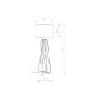 Floor lamps with lampshade - Nowodvorski ACROSS Floor Max power 1x60W E27 Natural wood 6927 - product 2