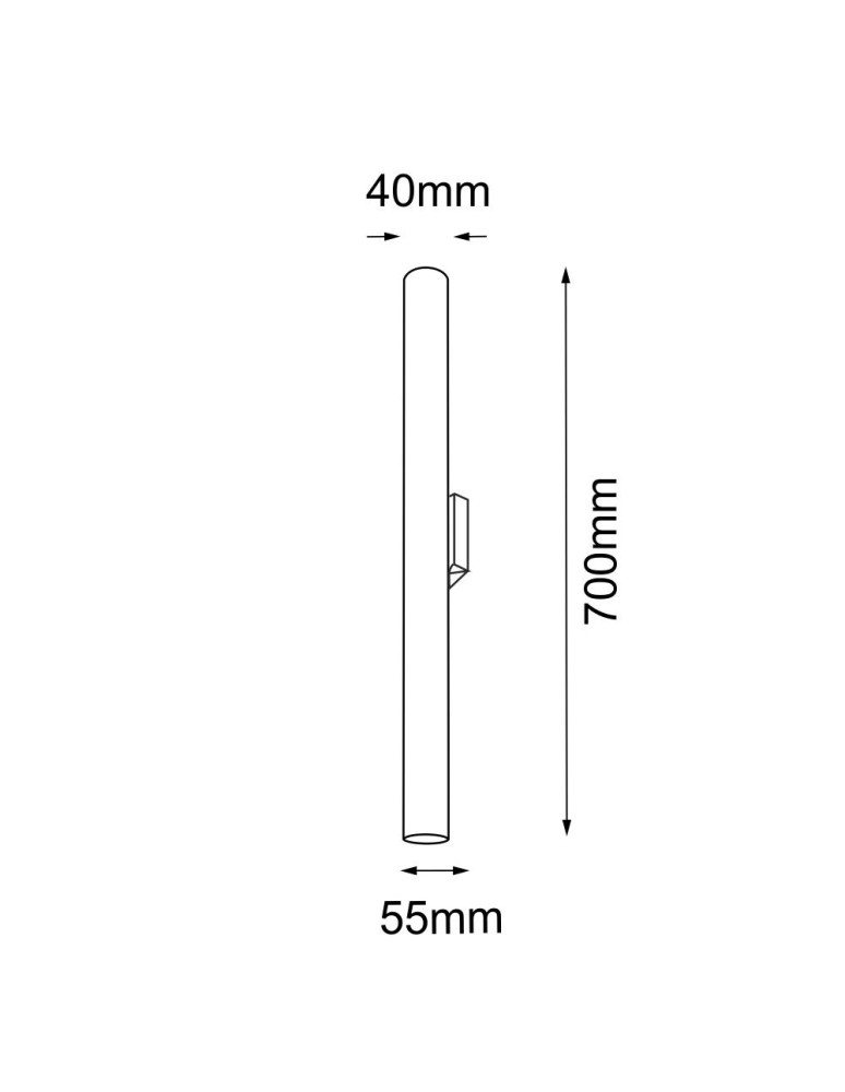 Tube wall lamps - Amplex Akadi K wall lamp - polished brass-black (700 mm) 8877 - product kolory-swiatla.pl 2