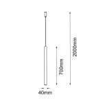 Pendant tube lamps - Amplex Akadi 1 pendant lamp - Polished brass-white (700 mm) 8884 - product 2