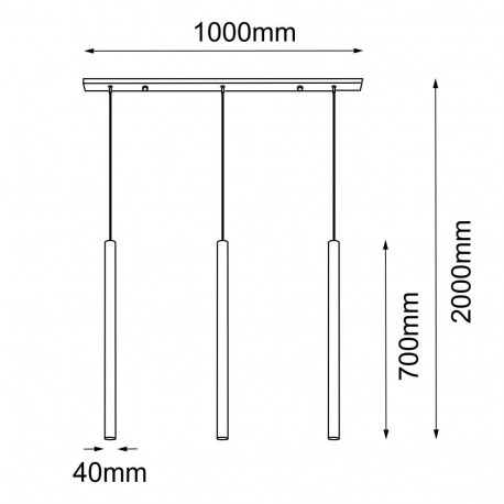 Amplex Lampa wisząca Akadi 3 - Mosiądz polerowany-czarna (700 mm) 8885