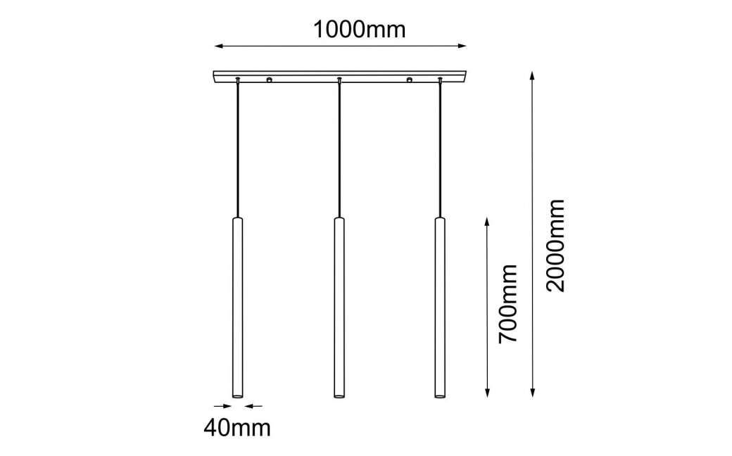 Amplex Lampa wisząca Akadi 3 - Mosiądz polerowany-czarna (700 mm) 8885