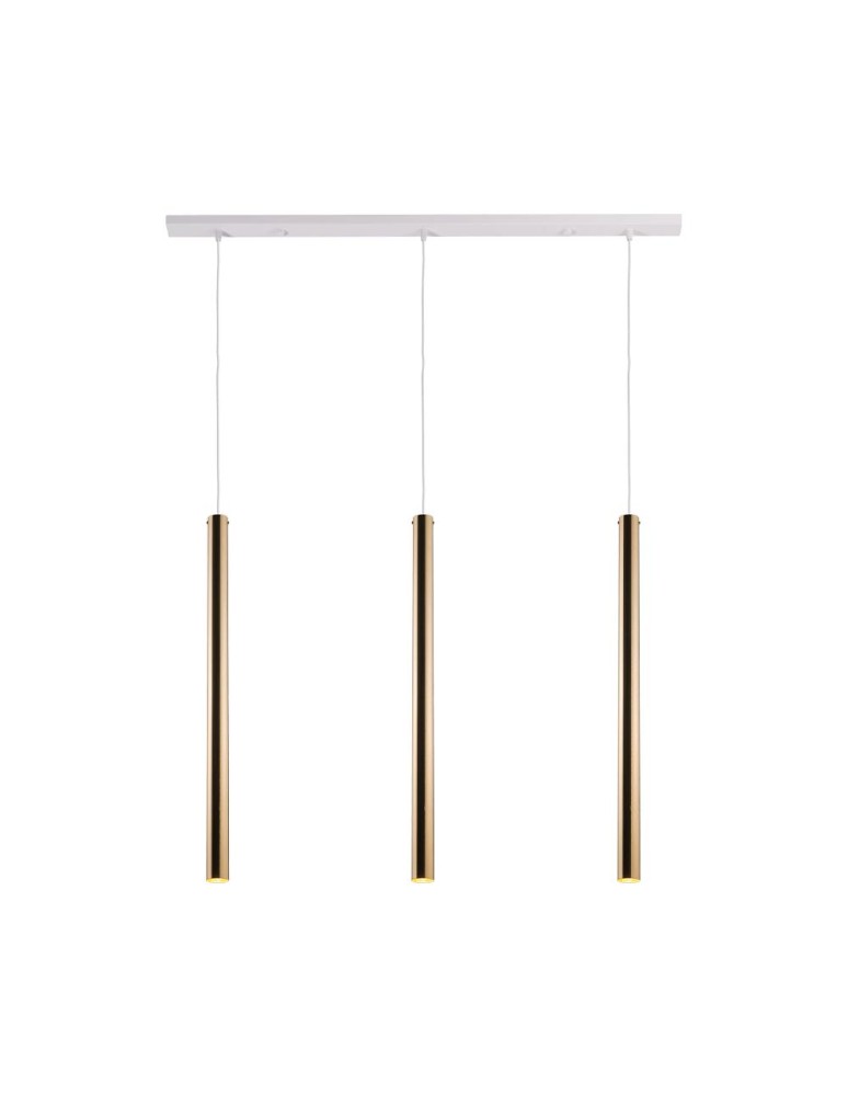 Pendant lamps on a strip - Amplex Akadi 3 pendant lamp - Polished brass-white (700 mm) 8886 - product kolory-swiatla.pl 1