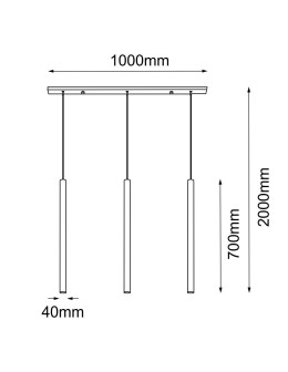 Amplex Akadi 3 pendant lamp - Polished brass-white (700 mm) 8886 - product 2
