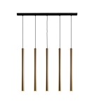 Pendant lamps on a strip - Amplex Akadi 5 pendant lamp - polished brass-black (700 mm) 8887 - product 1