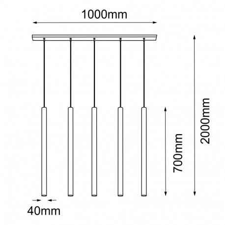 Amplex Lampa wisząca Akadi 5 - Mosiądz polerowany-czarna (700 mm) 8887