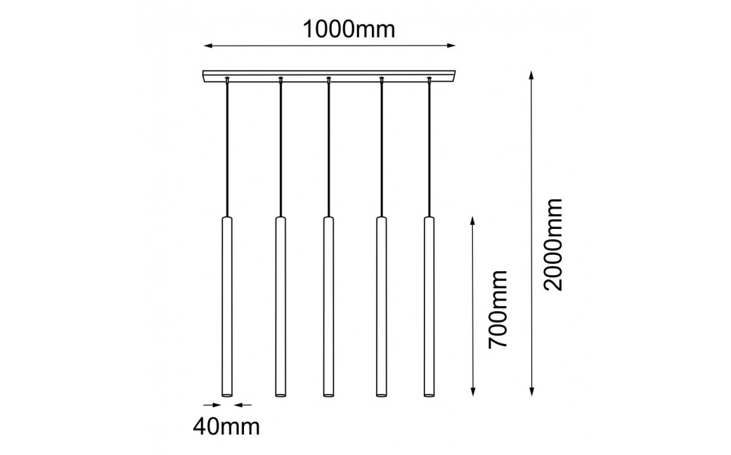 Amplex Lampa wisząca Akadi 5 - Mosiądz polerowany-czarna (700 mm) 8887