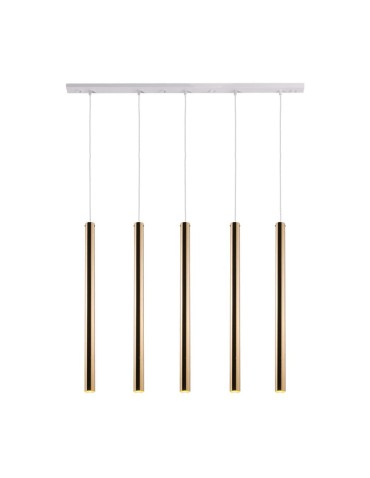 Amplex Akadi 5 pendant lamp - Polished brass-white (700 mm) 8888