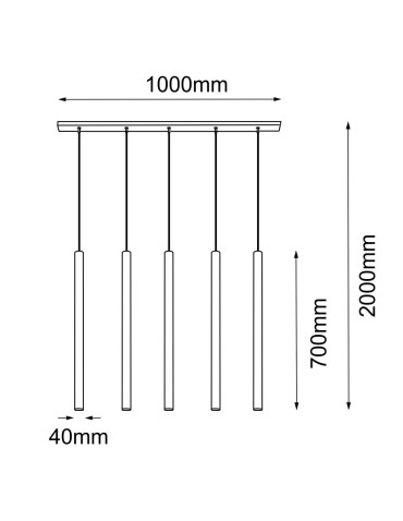Amplex Lampa wisząca Akadi 5 - Mosiądz polerowany-biała (700 mm) 8888 - produkt 2