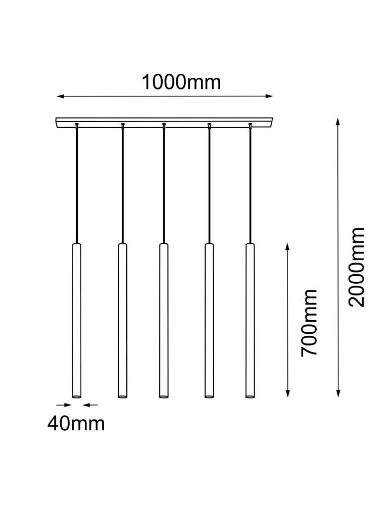 Pendant lamps on a strip - Amplex Akadi 5 pendant lamp - Polished brass-white (700 mm) 8888 - product kolory-swiatla.pl 2