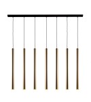 Pendant lamps on a strip - Amplex Akadi 7 pendant lamp - Polished brass-black (700 mm) 8889 - product 1