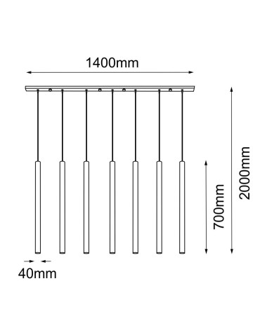Amplex Lampa wisząca Akadi 7 - Mosiądz polerowany-czarna (700 mm) 8889 - produkt 2