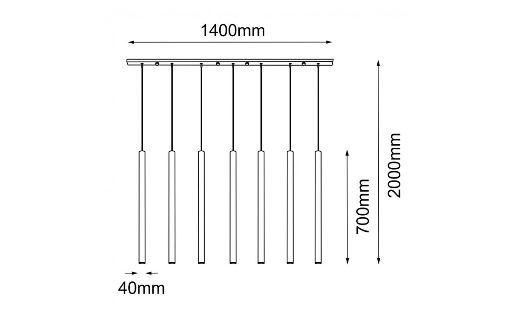 Amplex Lampa wisząca Akadi 7 - Mosiądz polerowany-czarna (700 mm) 8889