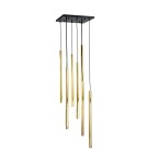 Pendant tube lamps - Amplex Akadi 8 pendant lamp - polished brass-black (700 mm) 8891 - product 1