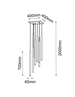 Amplex Lampa wisząca Akadi 8 - Mosiądz polerowany-czarna (700 mm) 8891 - produkt 2