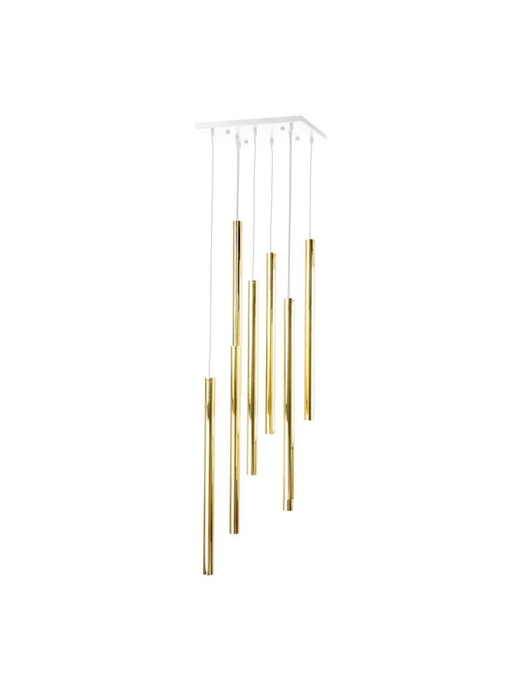 Pendant tube lamps - Amplex Akadi 8 pendant lamp - Polished brass-white (700 mm) 8892 - product kolory-swiatla.pl 1