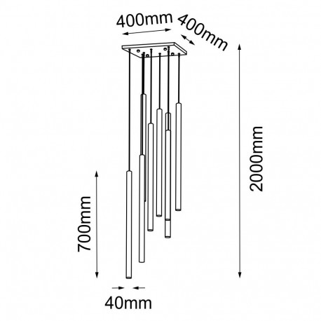 Amplex Lampa wisząca Akadi 8 - Mosiądz polerowany-biała (700 mm) 8892