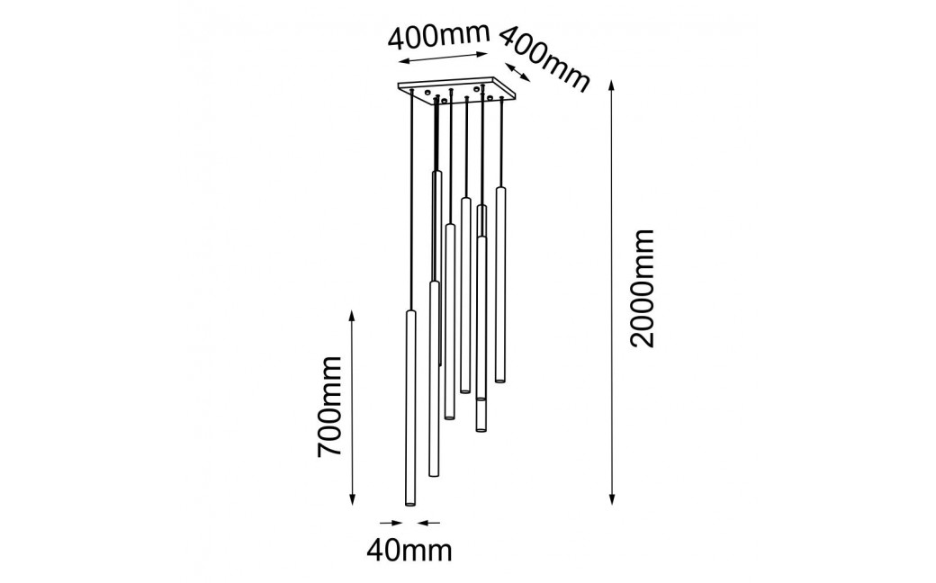 Amplex Lampa wisząca Akadi 8 - Mosiądz polerowany-biała (700 mm) 8892