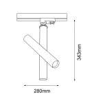 Track lighting - Amplex Spot Akadi T R1 - Polished brass-black - 3F 230V busbar 8895 - product 2