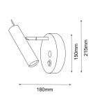 Reading wall lamps - Amplex Wall lamp Amos - Polished brass-black 8905 - product 2