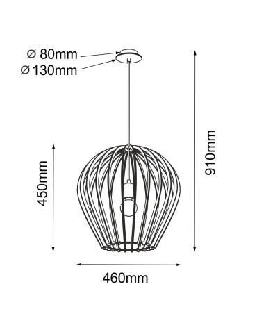 Amplex Bala pendant lamp - Black plywood (460 mm) 5019 - product 2