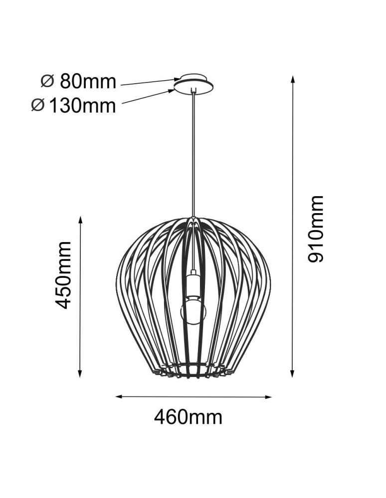 Pendant lamps - Amplex Bala pendant lamp - Black plywood (460 mm) 5019 - product kolory-swiatla.pl 2