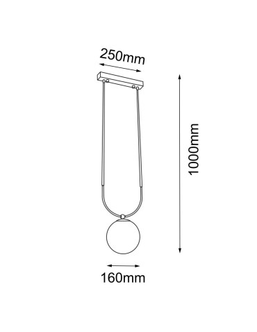 Amplex Lampa wisząca Balos - Mosiądz polerowany-czarna 8162 - produkt 2