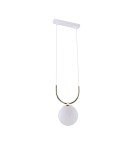 Pendant lamps spheres - Amplex Balos pendant lamp - Polished brass-white 8163 - product 1