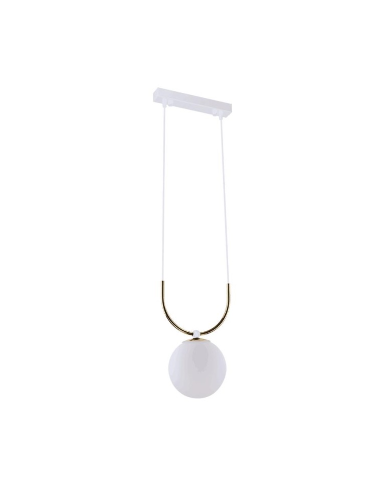 Pendant lamps spheres - Amplex Balos pendant lamp - Polished brass-white 8163 - product kolory-swiatla.pl 1