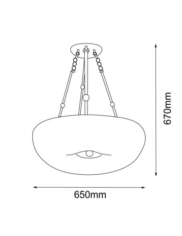 Amplex Button 65 pendant lamp - Polished brass-gold (650 mm) 8174 - product 2