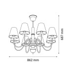 Classic chandeliers - Amplex Deria Pendant Lamp - Platinum (862 mm) 5099 - product 2