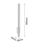 Designer wall lamps - Amplex Wall lamp Ebora 2 - Brass matte-black (900 mm) 3000K 8243 - product 2