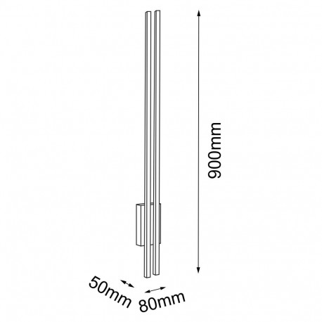 Amplex Kinkiet Ebora 2 - Mosiądz mat-czarny (900 mm) 3000K 8243