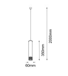 Pendant tube lamps - Amplex Pendant lamp Eido 1 - Matte black-patina (350 mm) 8256 - product 2