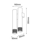 Tube wall lamps - Amplex Wall lamp Eido 2 - Black-patina matte (350 mm) 8270 - product 2