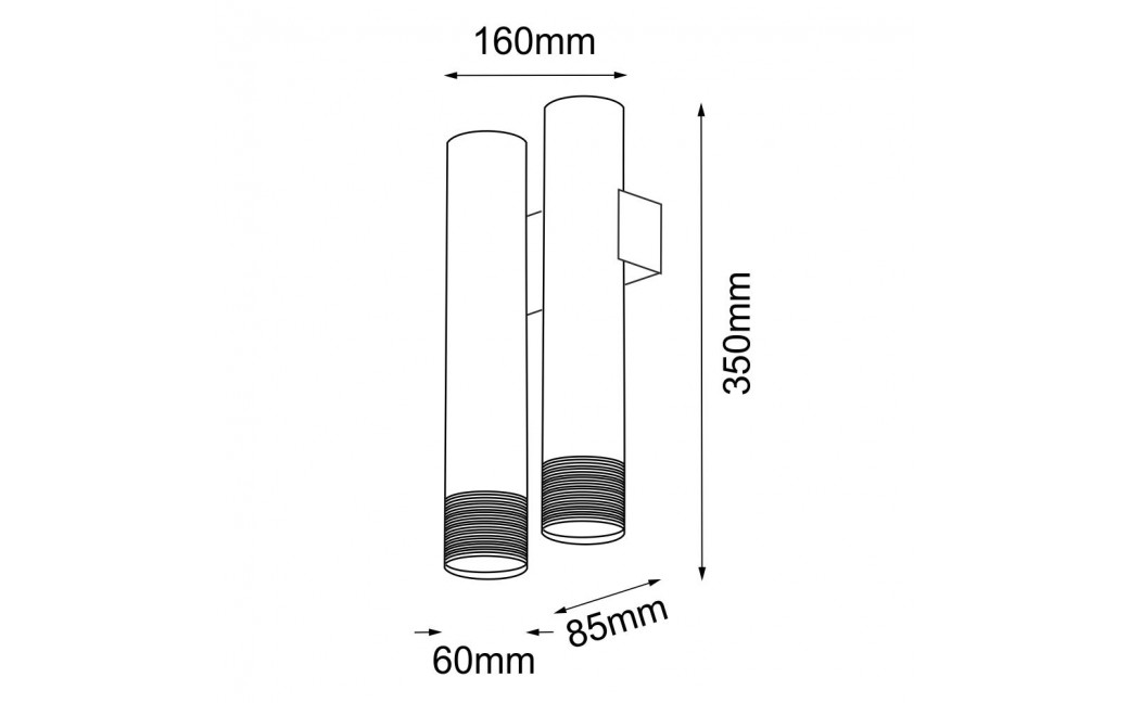 Amplex Kinkiet Eido 2 - Czarny-patyna mat (350 mm) 8270