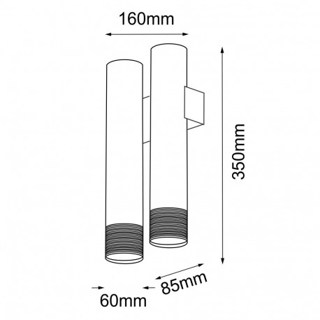 Amplex Kinkiet Eido 2 - Biały-patyna mat (350 mm) 8271