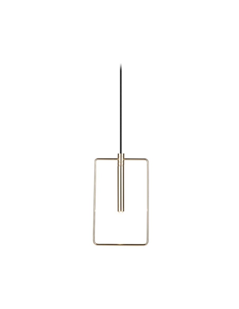 Pendant lamps - Amplex Faro Rectangle Pendant Lamp - Polished Brass (185 mm) 8288 - product kolory-swiatla.pl 1